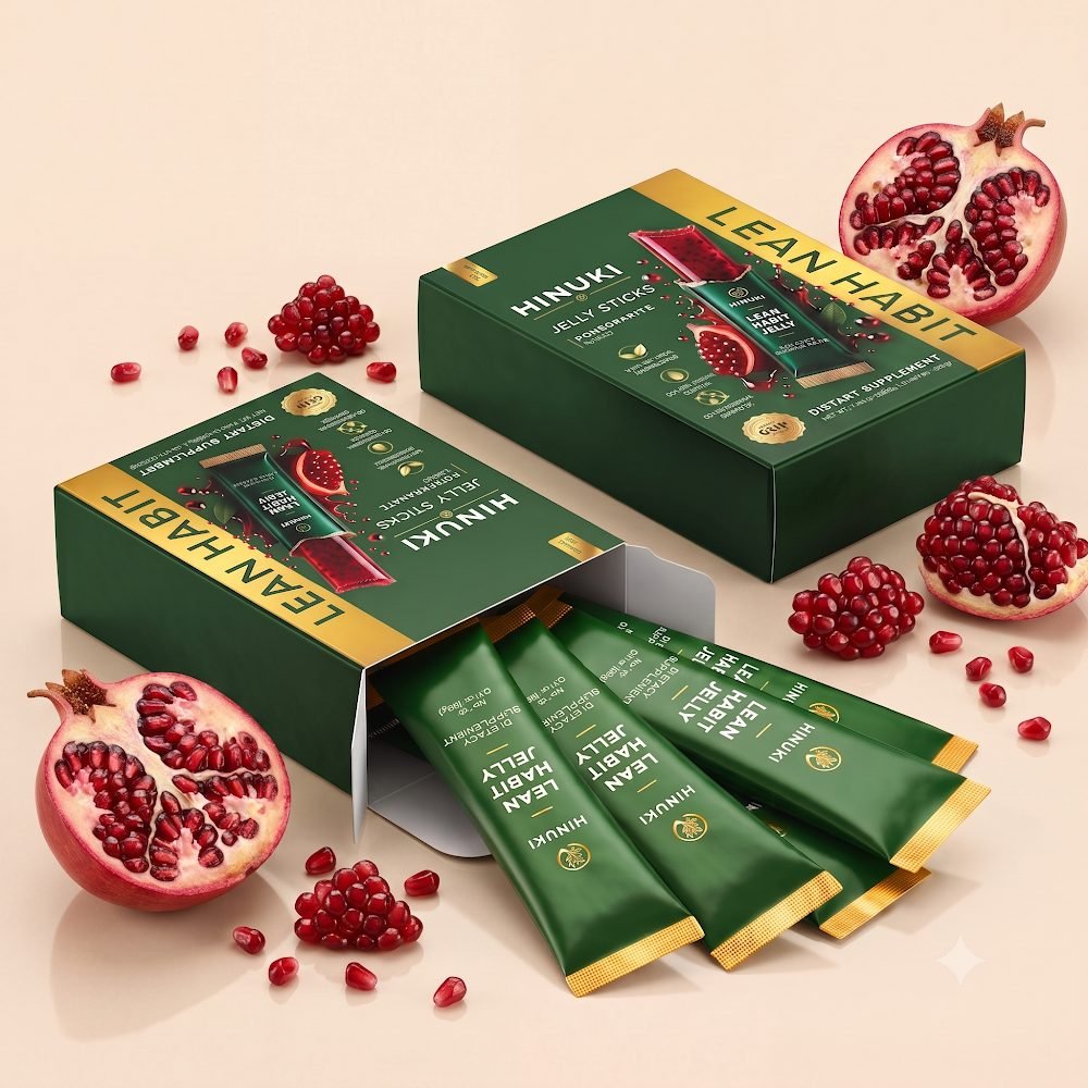 Hinuki Lean Habit box with jelly sticks and pomegranates