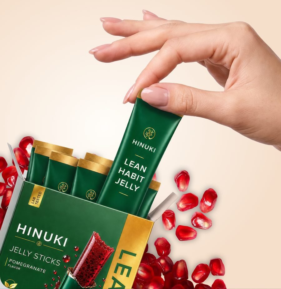 Hand pulling a jelly stick from the box
